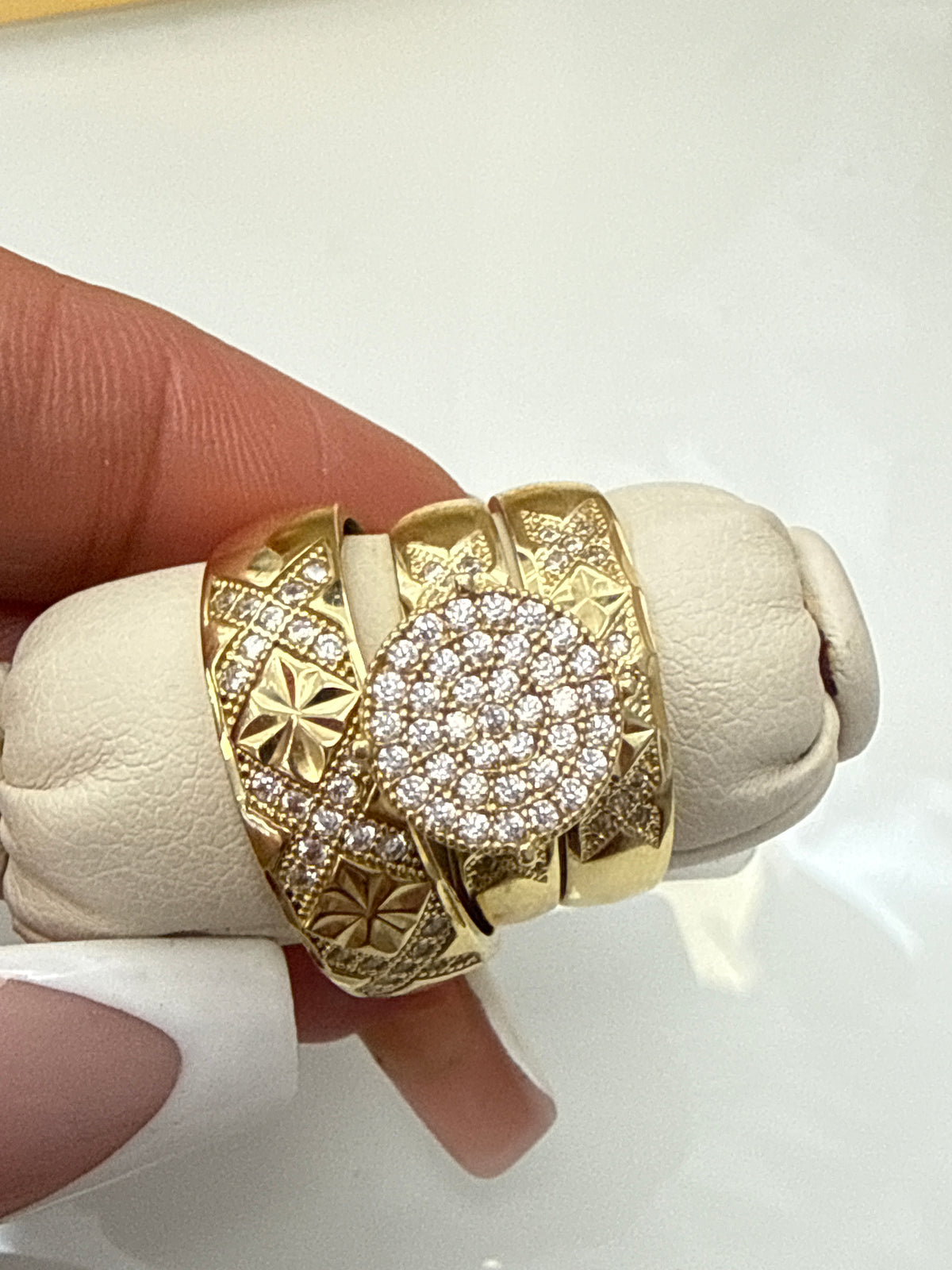 14k trio set wedding engagement men and ladies