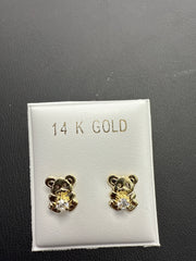 Bear earring 14k