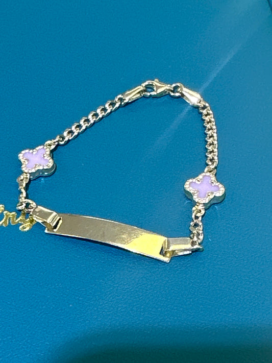 14k baby bracelet pink trevol