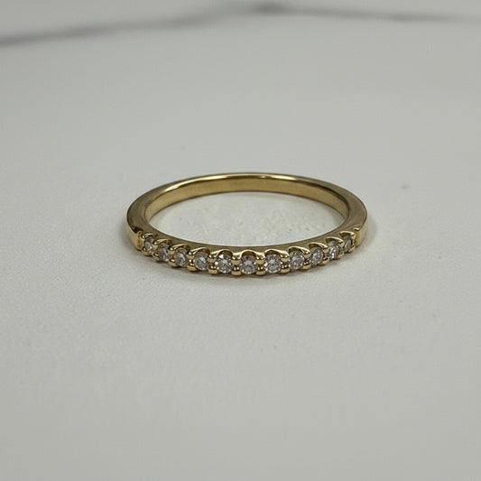 LADIES BAND 0.15CT ROUND DIAMOND 14K YELLOW GOLD (SI QUALITY)