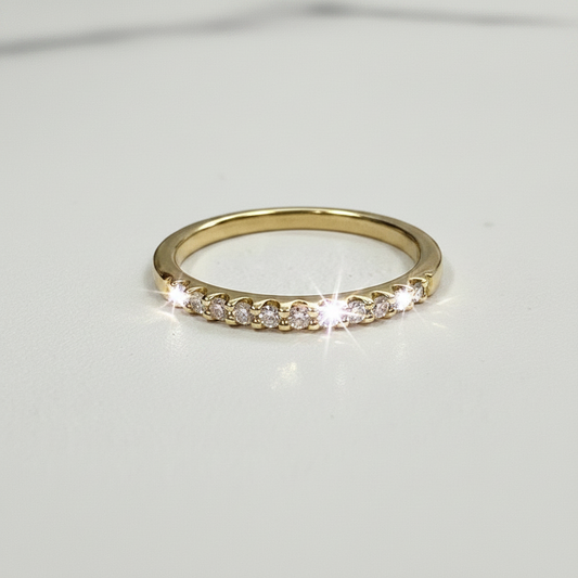 LADIES BAND 0.15CT ROUND DIAMOND 14K YELLOW GOLD (SI QUALITY)