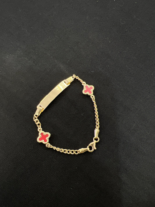 14k baby bracelet red stone