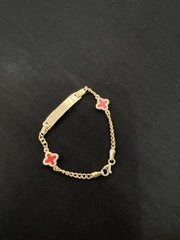 14k baby bracelet red stone