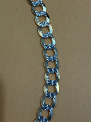 14k cuban with white diamond cut pave 22" 18.5 grams 5.6mm