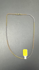 14k 3 color cuban necklace 16” 3mm