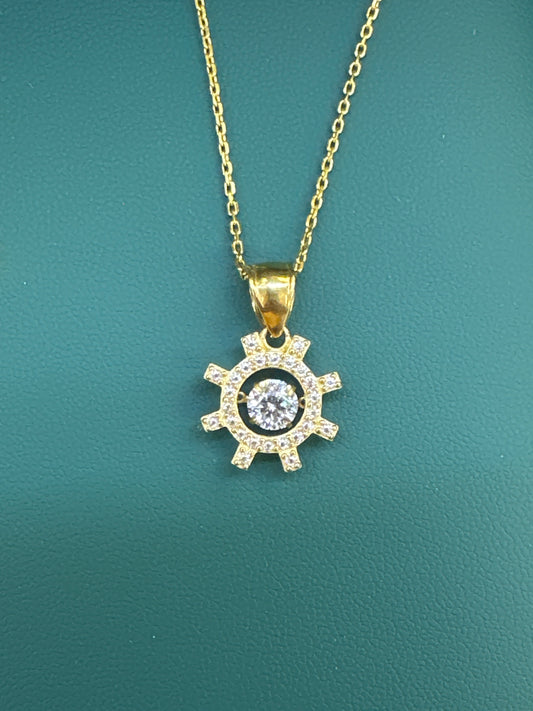 14k chain necklace 18” with pendant