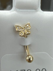 14k earring piercing butterfly