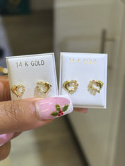 14k dolphin earrings heart shape