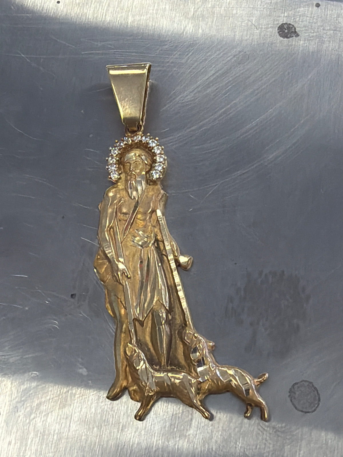 14k san lazaro religious pendant