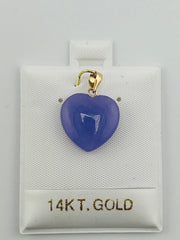 14k jade buddha and purple heart