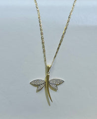 14k Dragonfly necklace