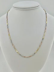 14k tri-colored rope necklace 20”