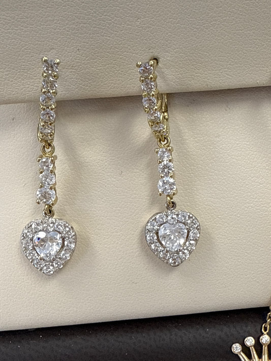14k only earring heart
