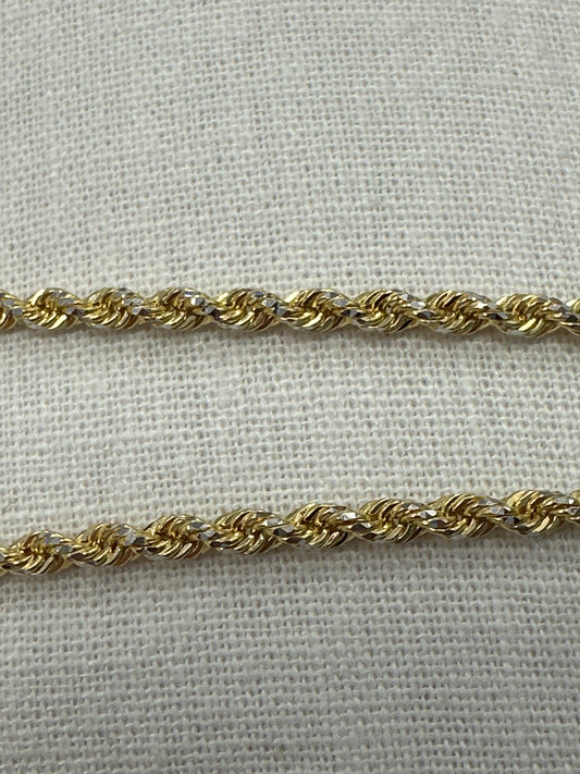 14k Rope necklace chain 26”