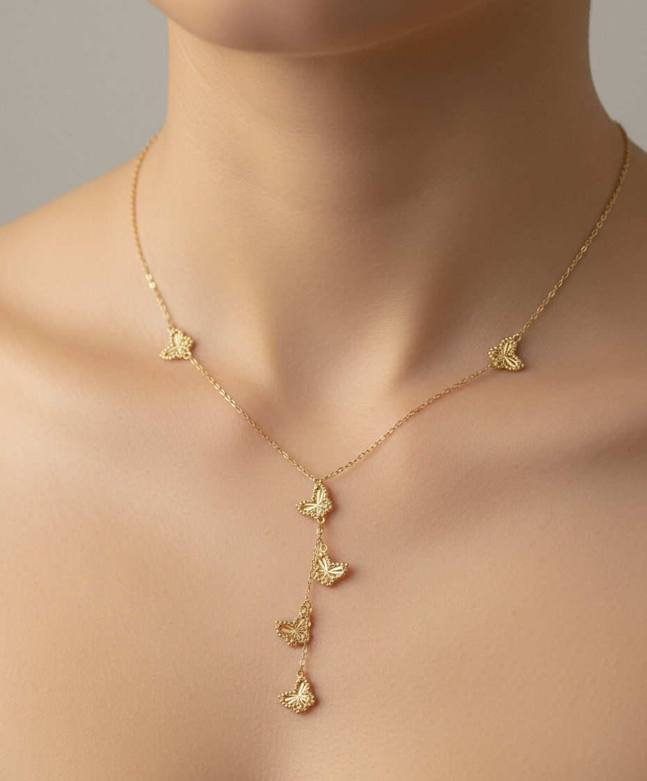 14k necklace shoker butterfly