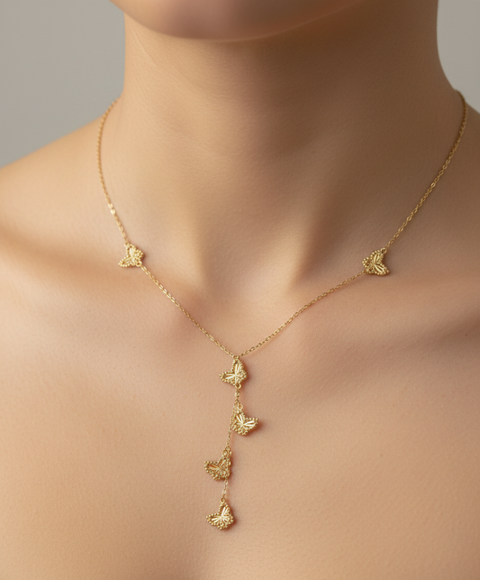 14k necklace shoker butterfly
