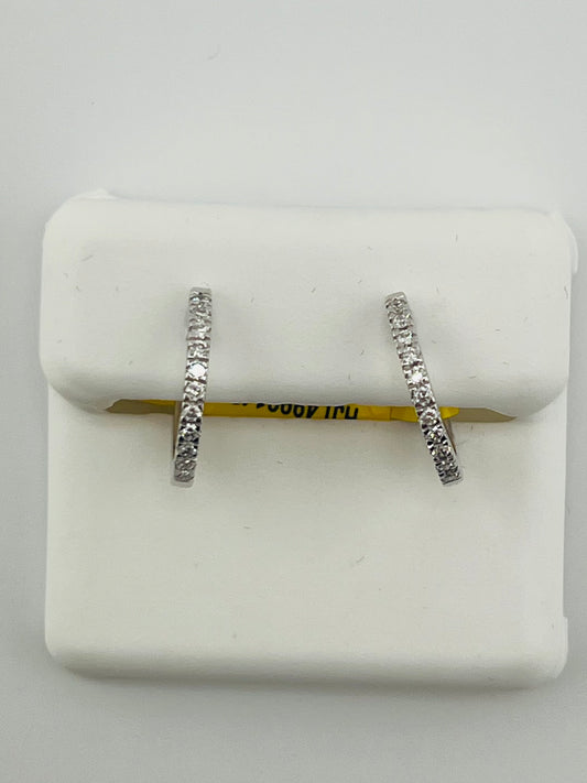 Silver 925  hoop earring with lab diamond