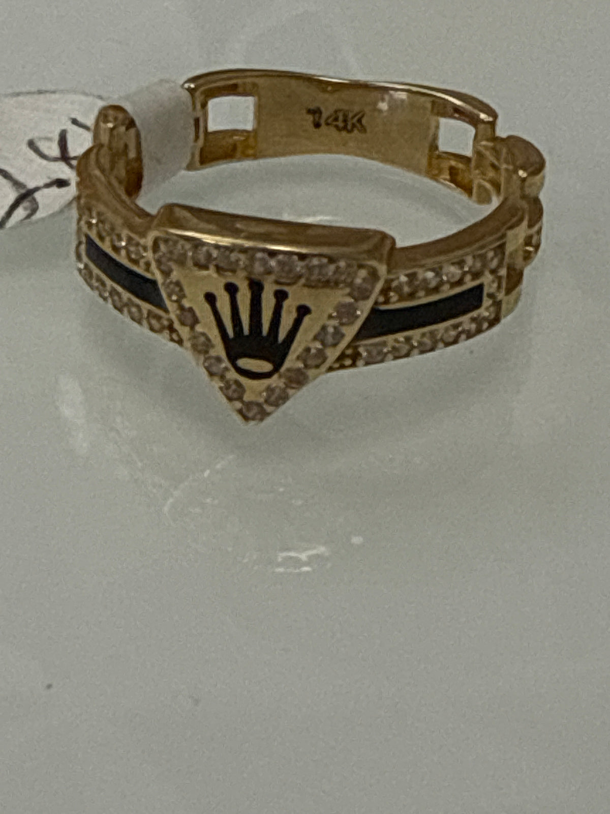 14k gold black crown ring