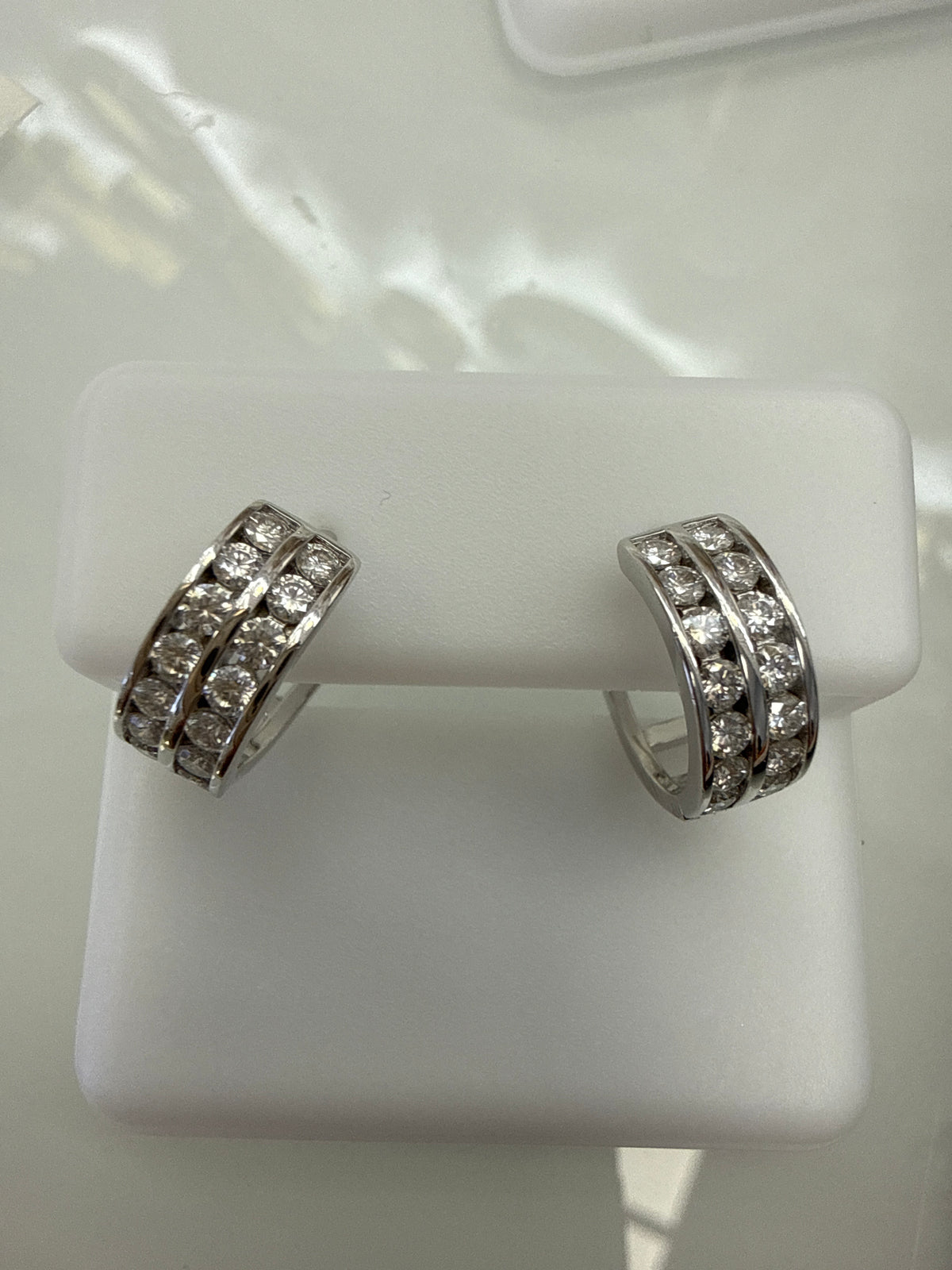 Silver 925  earring moissanite hoops Huggies