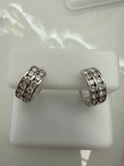 Silver 925  earring moissanite hoops Huggies