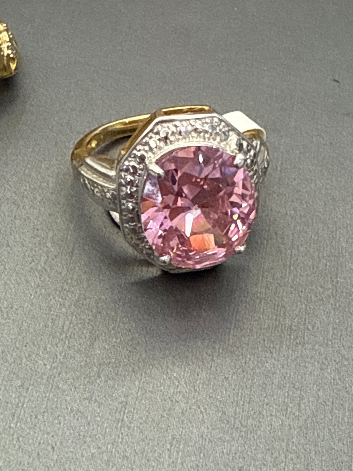 14k white & pink stones