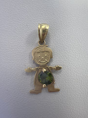 14k pendant little boy with stone