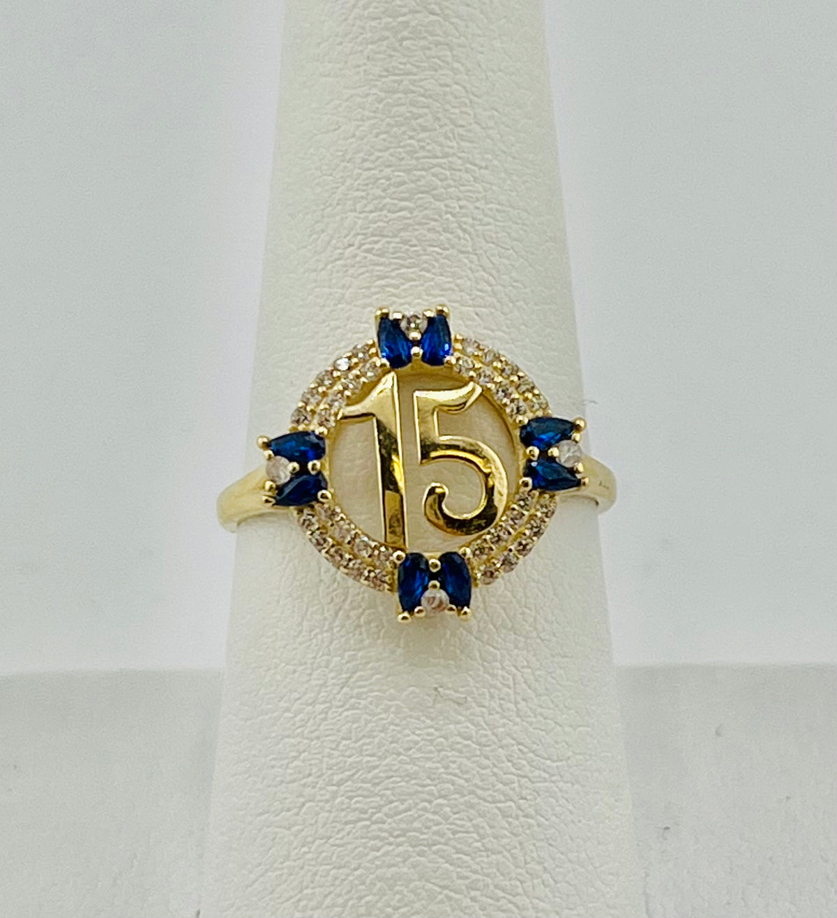 14k Quince (15) blue circle with stones
