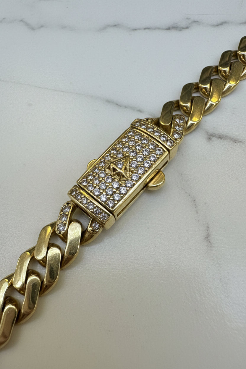 14k necklace monaco hollow 18” 7mm 17.73g