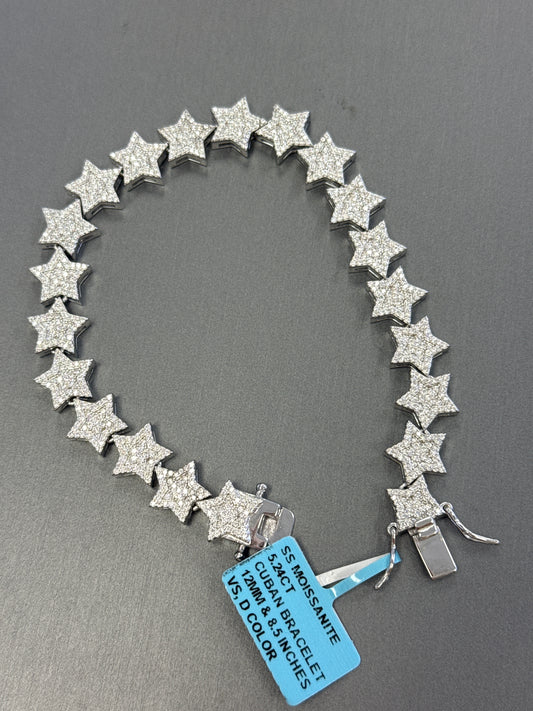 925 Silver Bracelet silver and moissanite 5.24ct