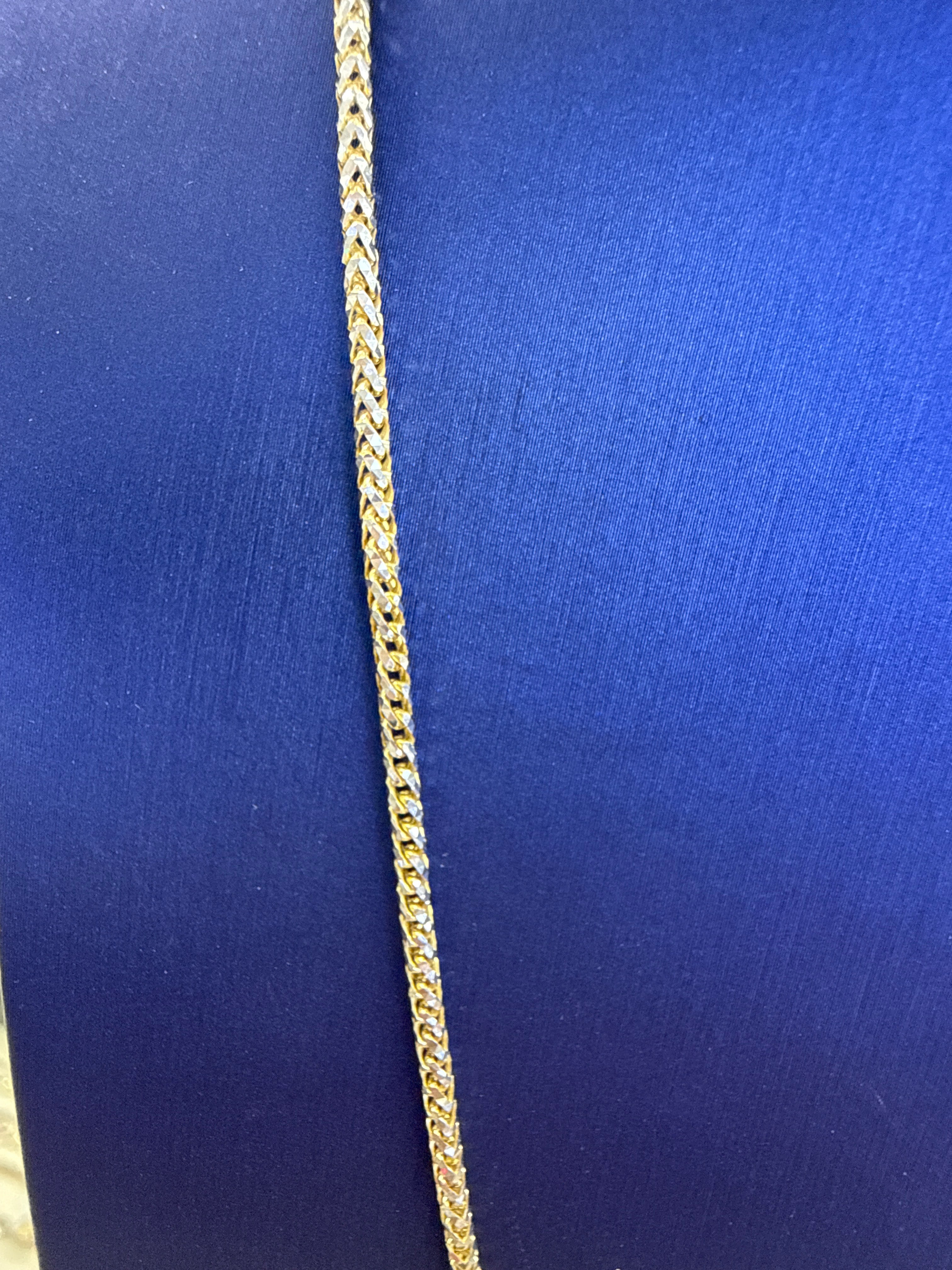 10k franco chain 2 tones diamond cut 22”