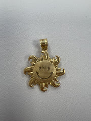 14k pendant smiling sun