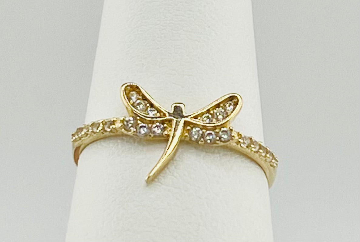 14k butterfly ring with stones