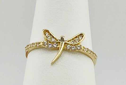 14k butterfly ring with stones