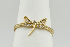 14k butterfly ring with stones