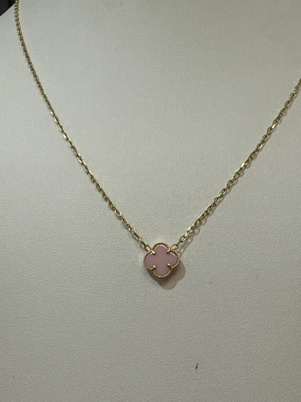 14k necklace clover black