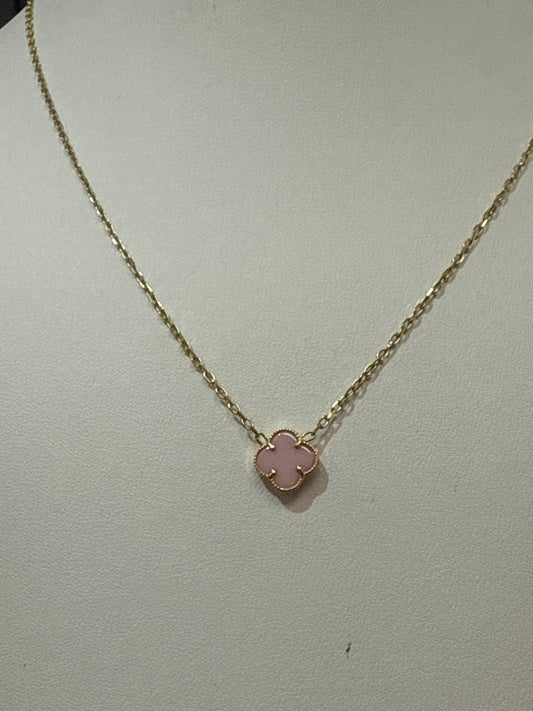14k necklace clover black