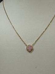 14k necklace clover black