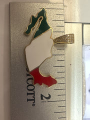 14k pendant mexico mejico bandera mapa