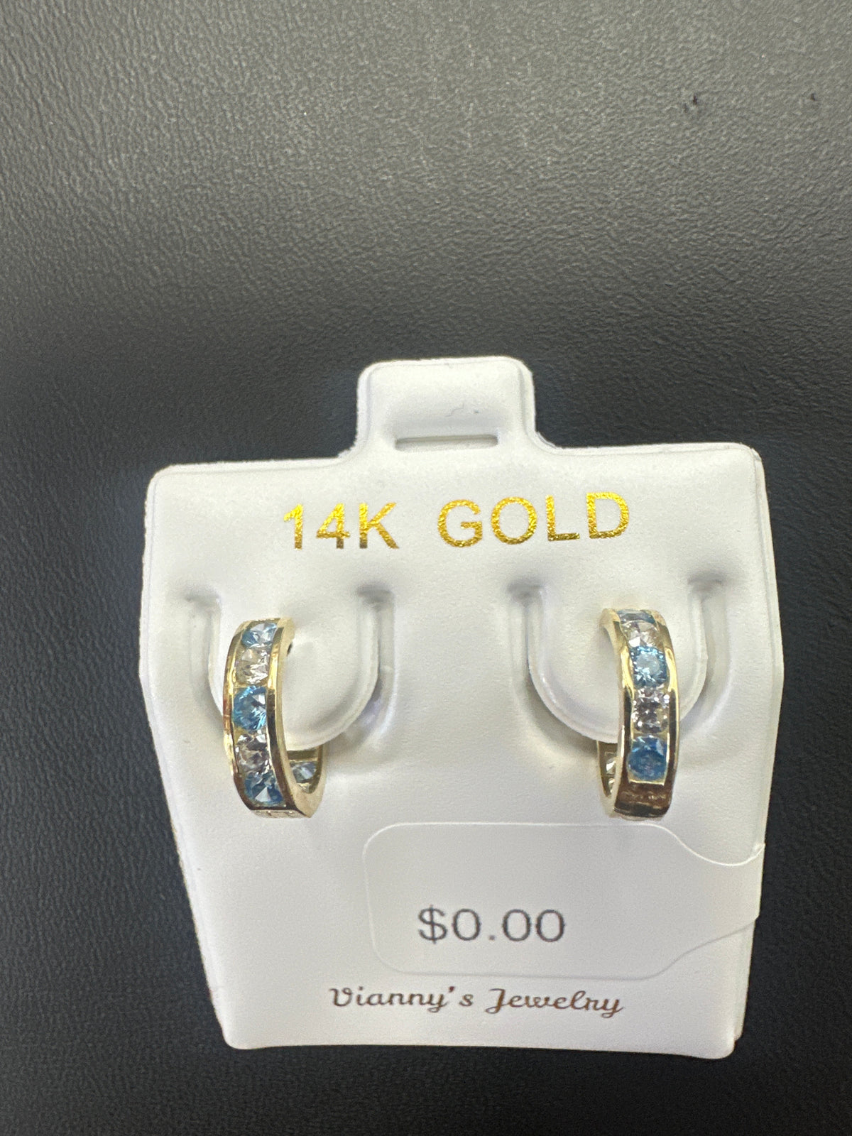 14k huggies blue