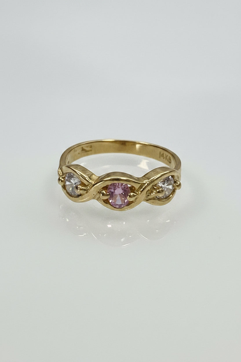 14k ring pink and white girls