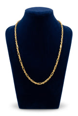 14k yellow gold Figaro-rope or Milano rope-style chain necklace. 29.23g 3.5mm 22”
