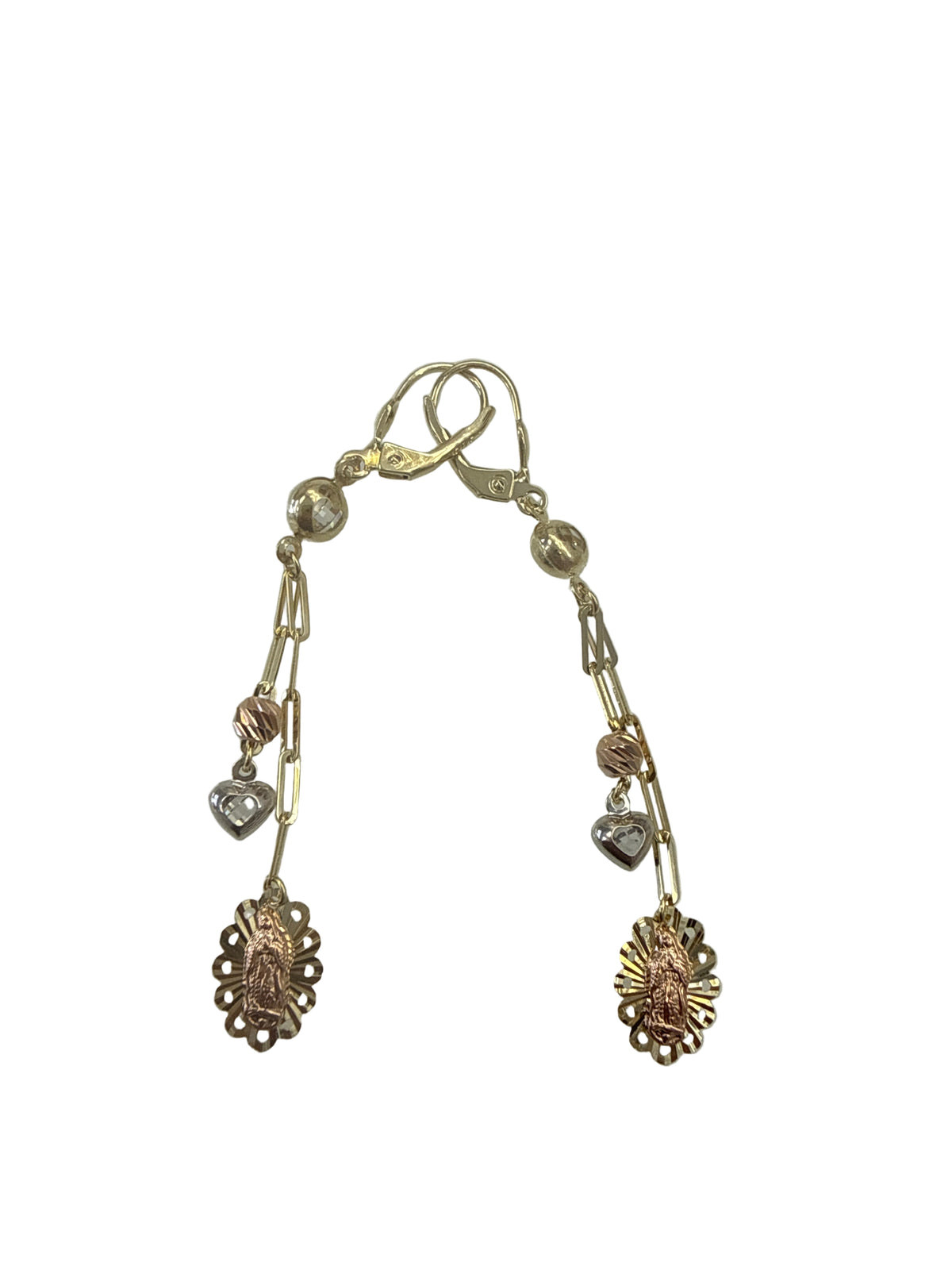 14k long virgen Guadalupe Earrings