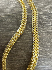 14k necklace yellow gold flat doble franco diamond cut 50.96g 26” on Sale oro sólido