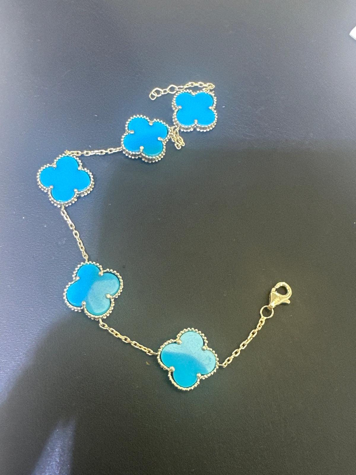 14k bracelet blue clover