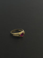 14k kids redish purple stone ring