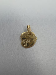 14k pendant little boy face