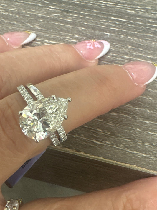 14k Diamond Engagement ring lab diamond 4.55ct