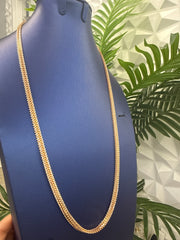 14k necklace rose gold flat doble franco diamond cut 49g 26” on Sale