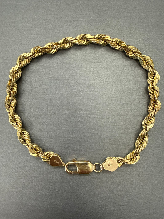 Copy 14k bracelet rope style 8”