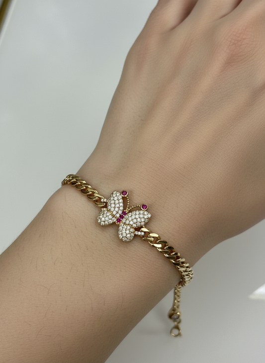 14k buterfly  bracelet